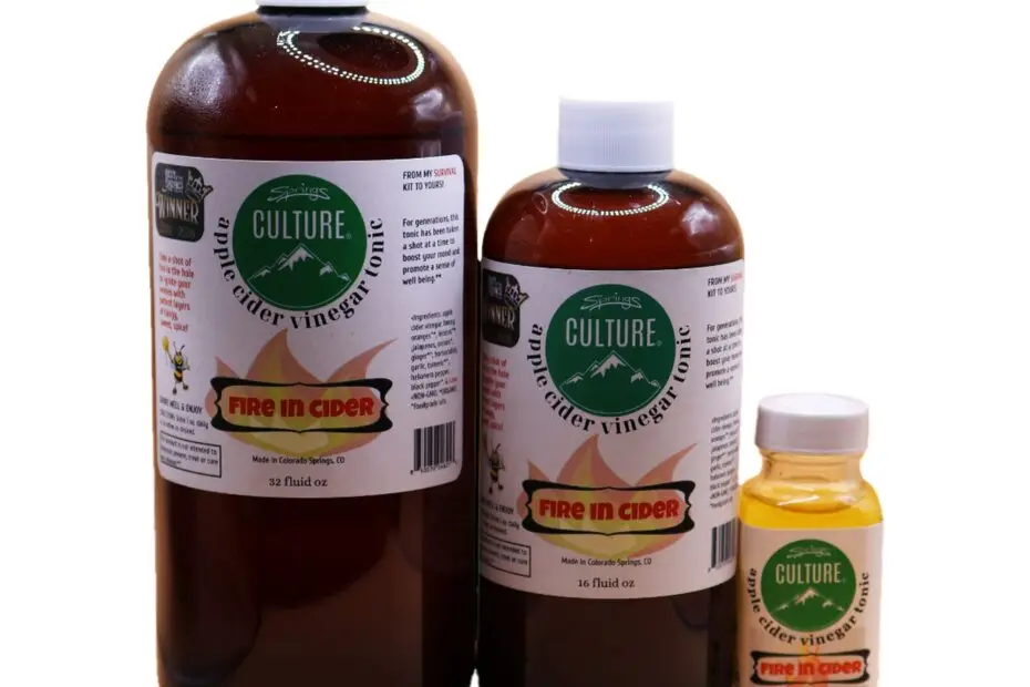 Fire In Cider apple cider vinegar tonic by Springs Culture in every size