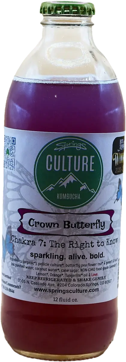 Springs Culture Crown Butterfly kombucha, 12 oz bottle