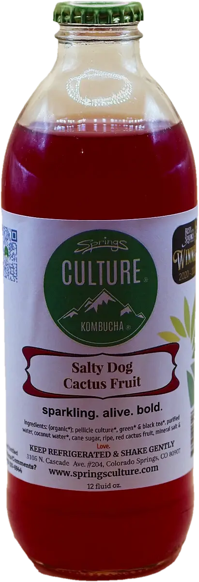 Springs Culture Salty Dog Cactus Fruit kombucha, 12 oz bottle