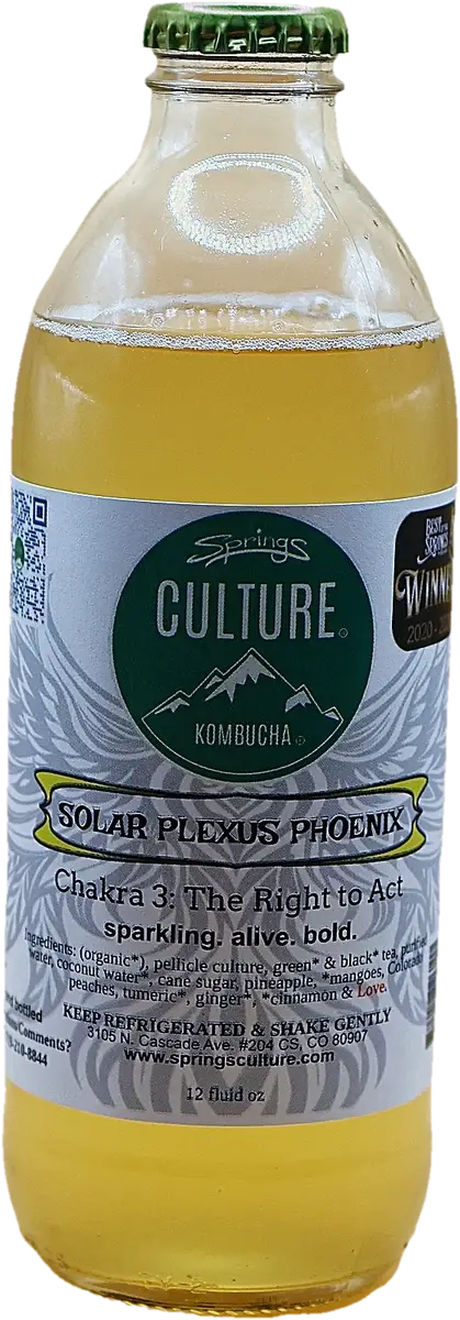 Springs Culture Solar Plexus Phoenix kombucha, 12 oz bottle